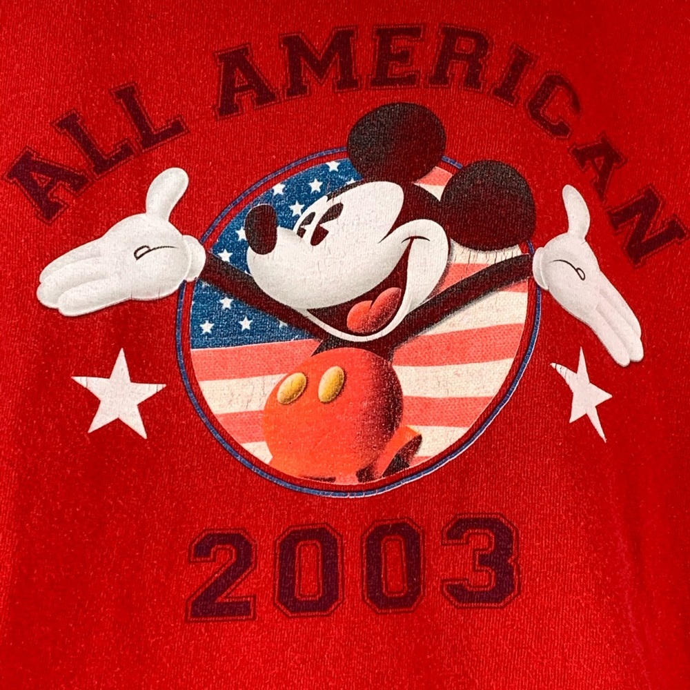 Disney All American Mickey Mouse 2003 Sz M Red